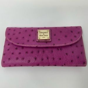 Dooney & Bourke Pink Ostrich Continental Wallet